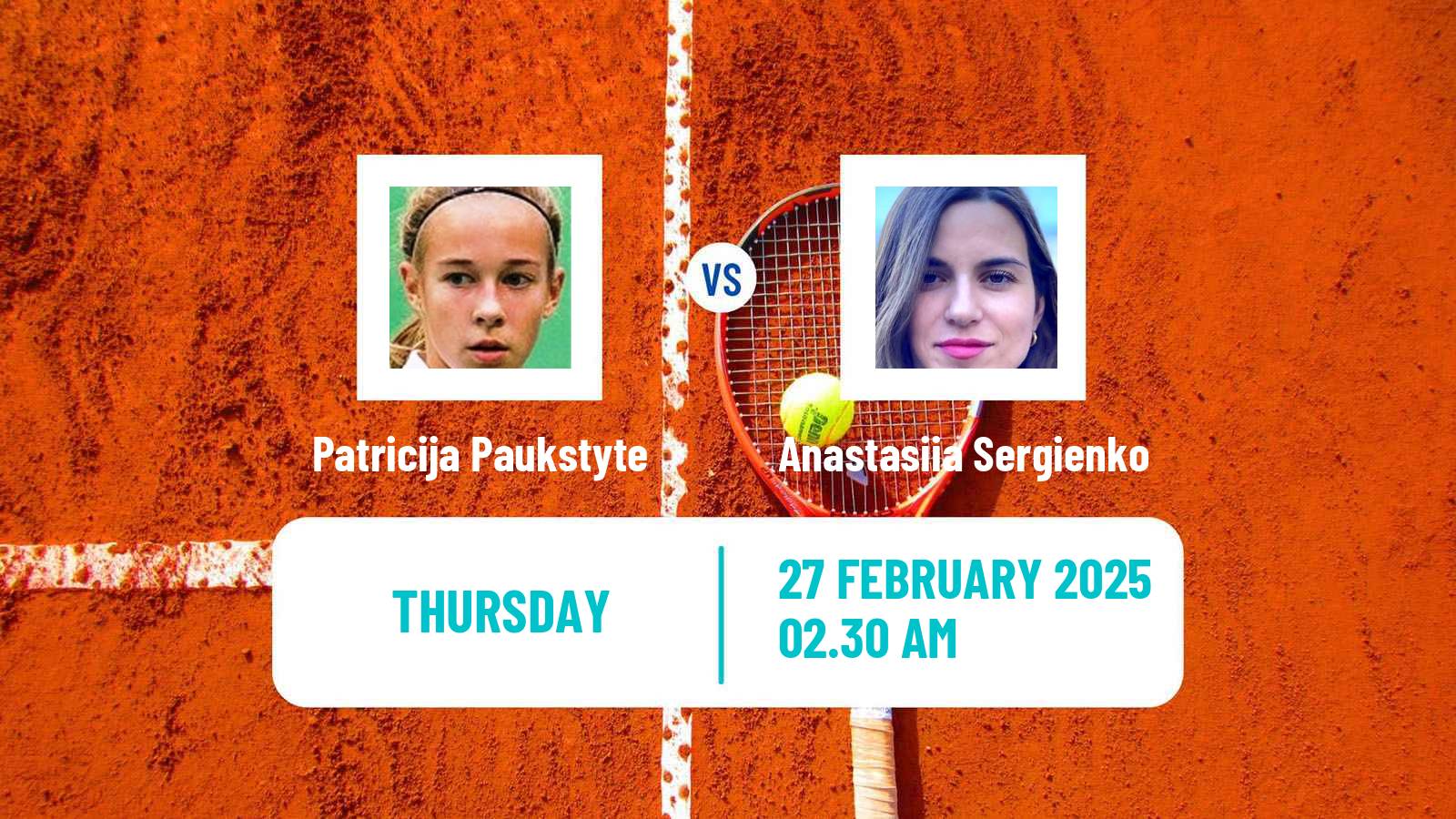 Tennis ITF W15 Sharm Elsheikh 5 Women Patricija Paukstyte - Anastasiia Sergienko