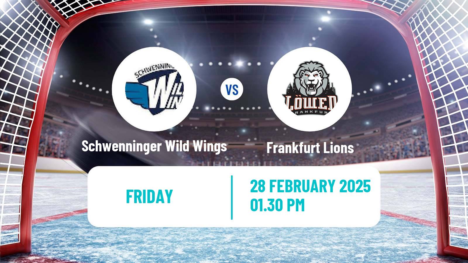 Hockey German Ice Hockey League Schwenninger Wild Wings - Frankfurt Lions