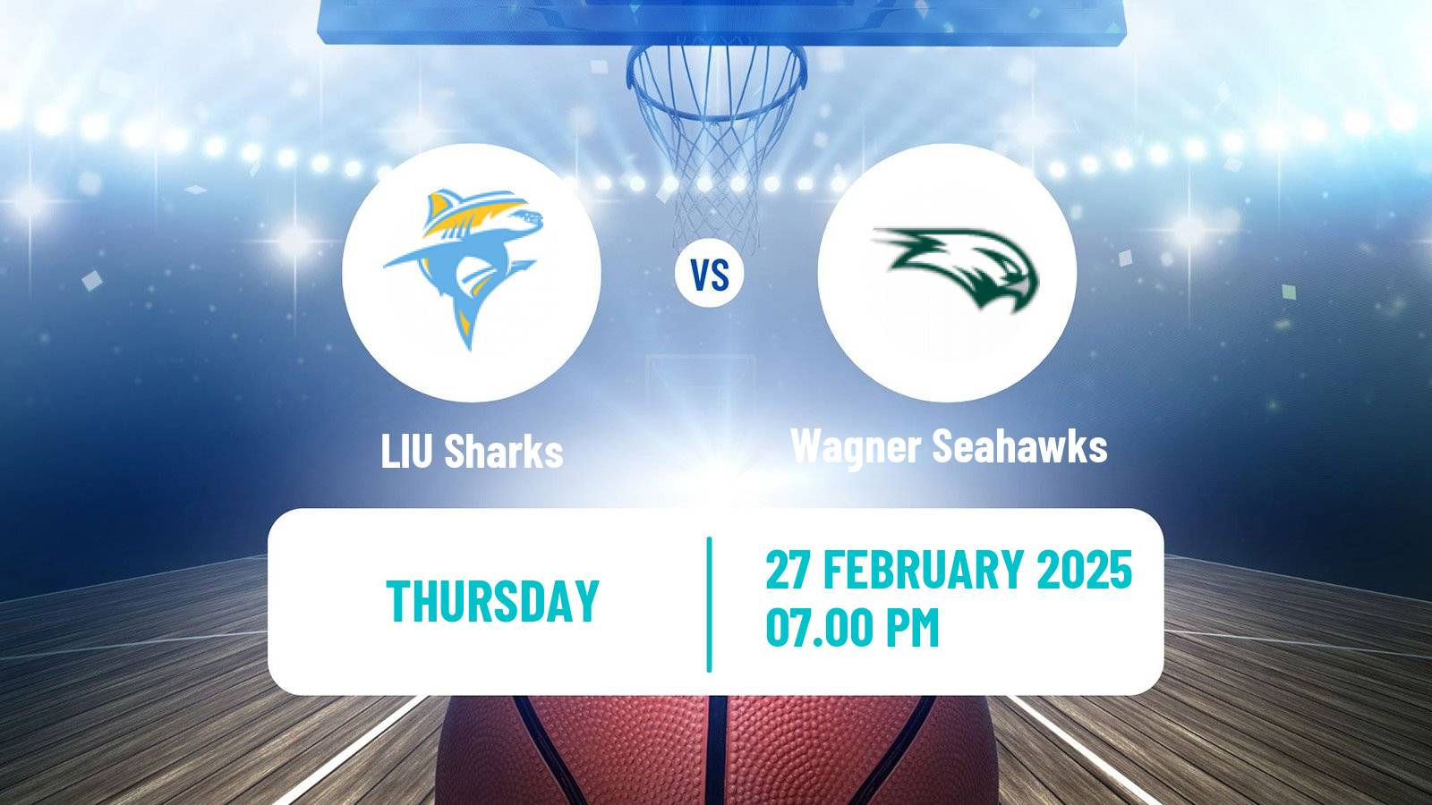 Basketball NCAA College Basketball LIU Sharks - Wagner Seahawks