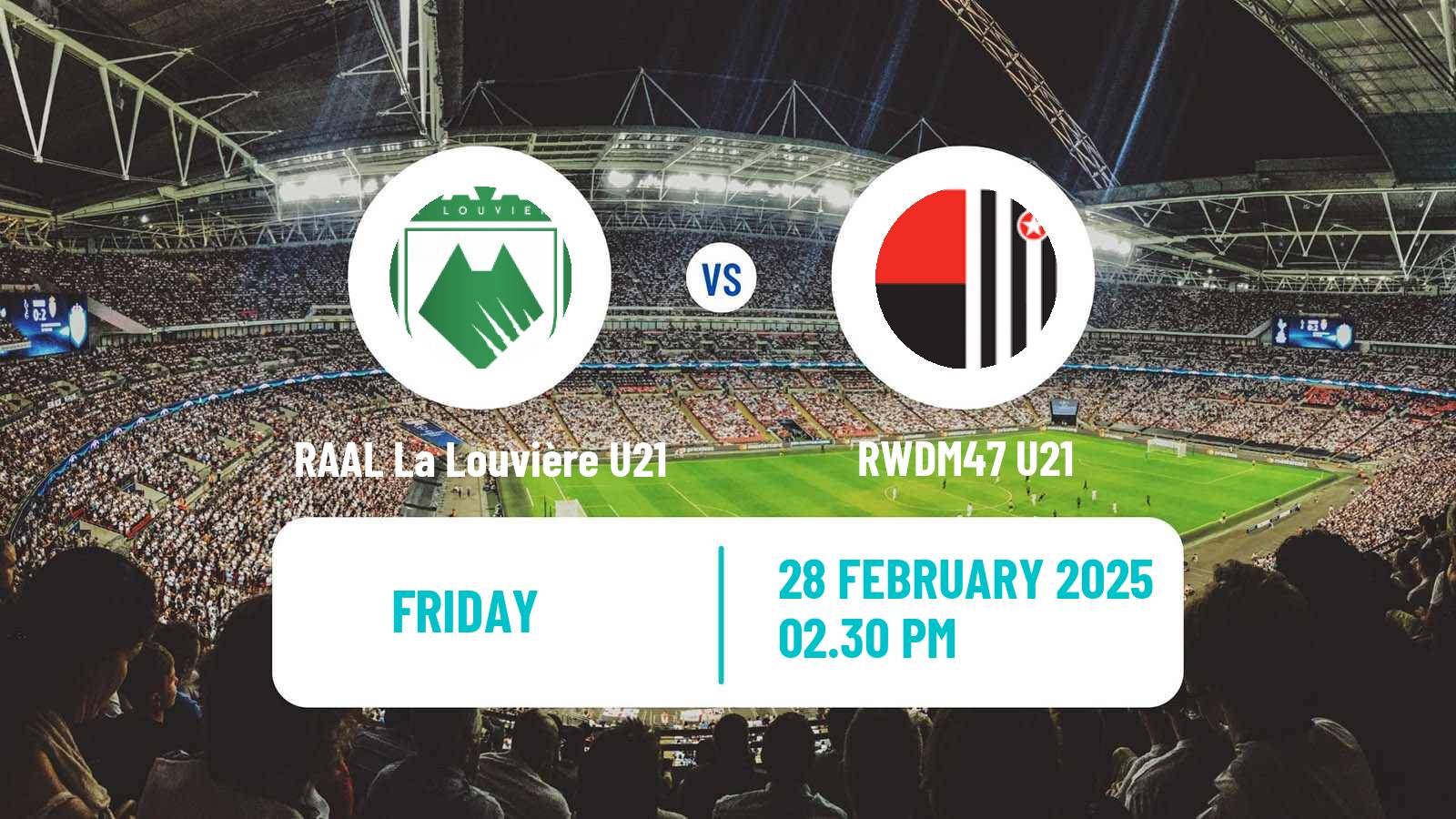 Soccer Belgian Pro League U21 RAAL La Louvière U21 - RWDM47 U21