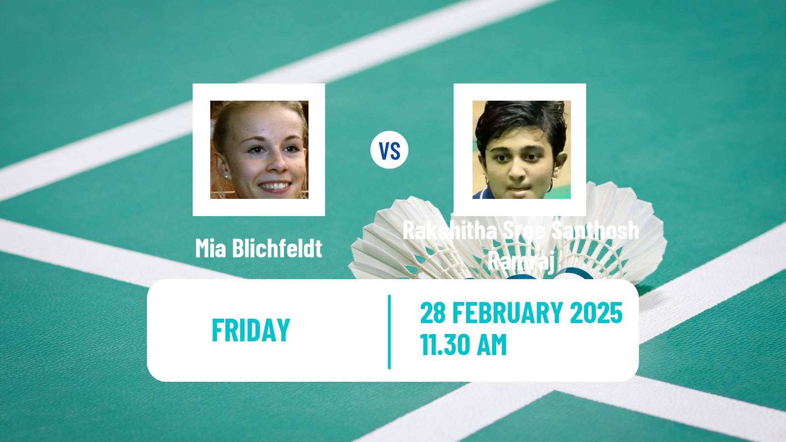 Badminton BWF World Tour German Open Women Mia Blichfeldt - Rakshitha Sree Santhosh Ramraj