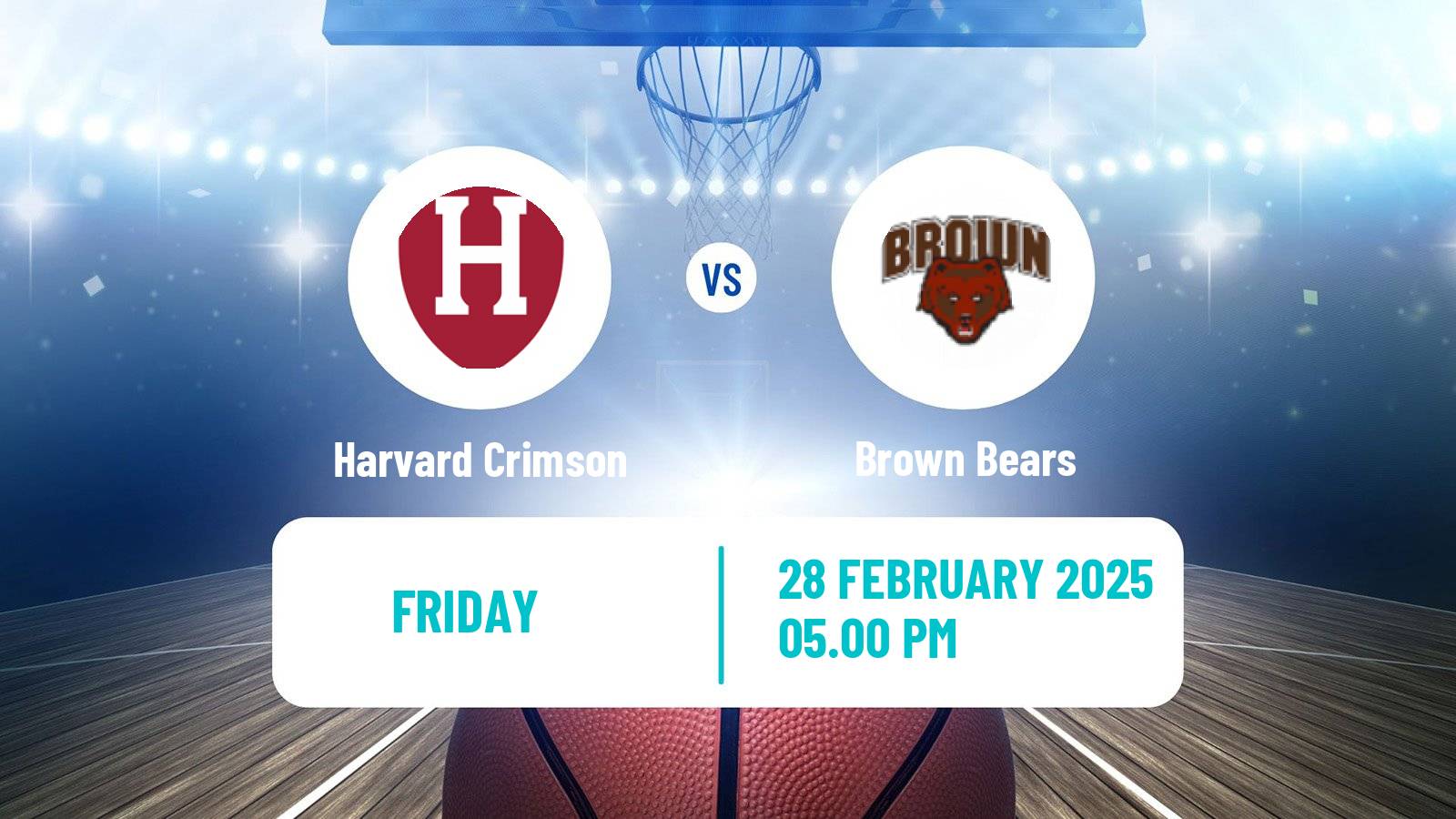 Basketball NCAA College Basketball Harvard Crimson - Brown Bears