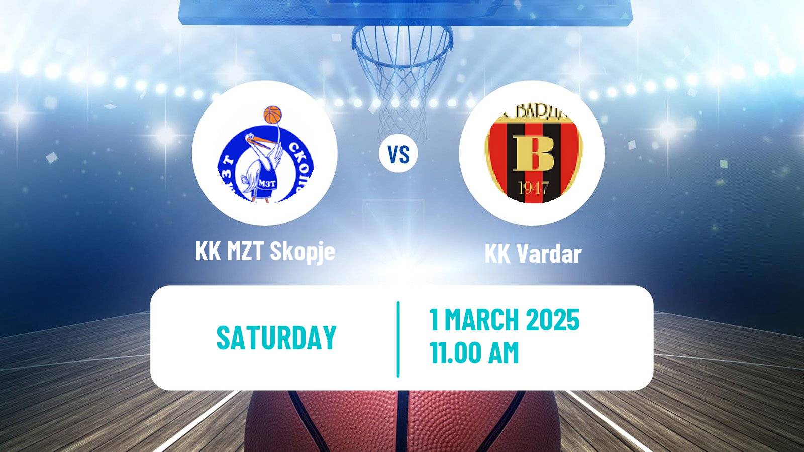 Basketball North Macedonian Prva Liga Basketball KK MZT Skopje - Vardar