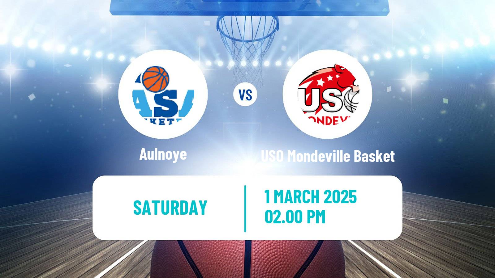 Basketball French Ligue 2 Basketball Women Aulnoye - USO Mondeville Basket