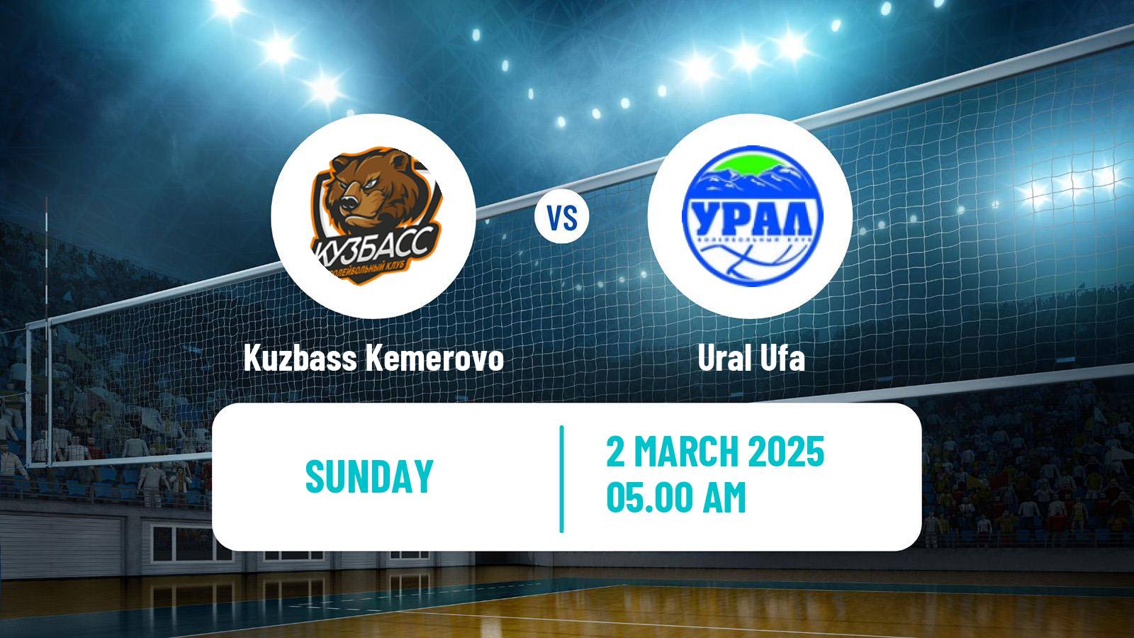 Volleyball Russian Super League Volleyball Kuzbass Kemerovo - Ural Ufa