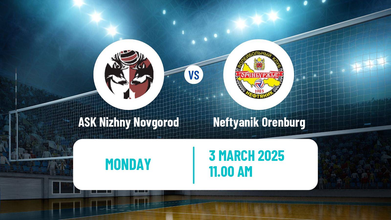 Volleyball Russian Super League Volleyball ASK Nizhny Novgorod - Neftyanik Orenburg