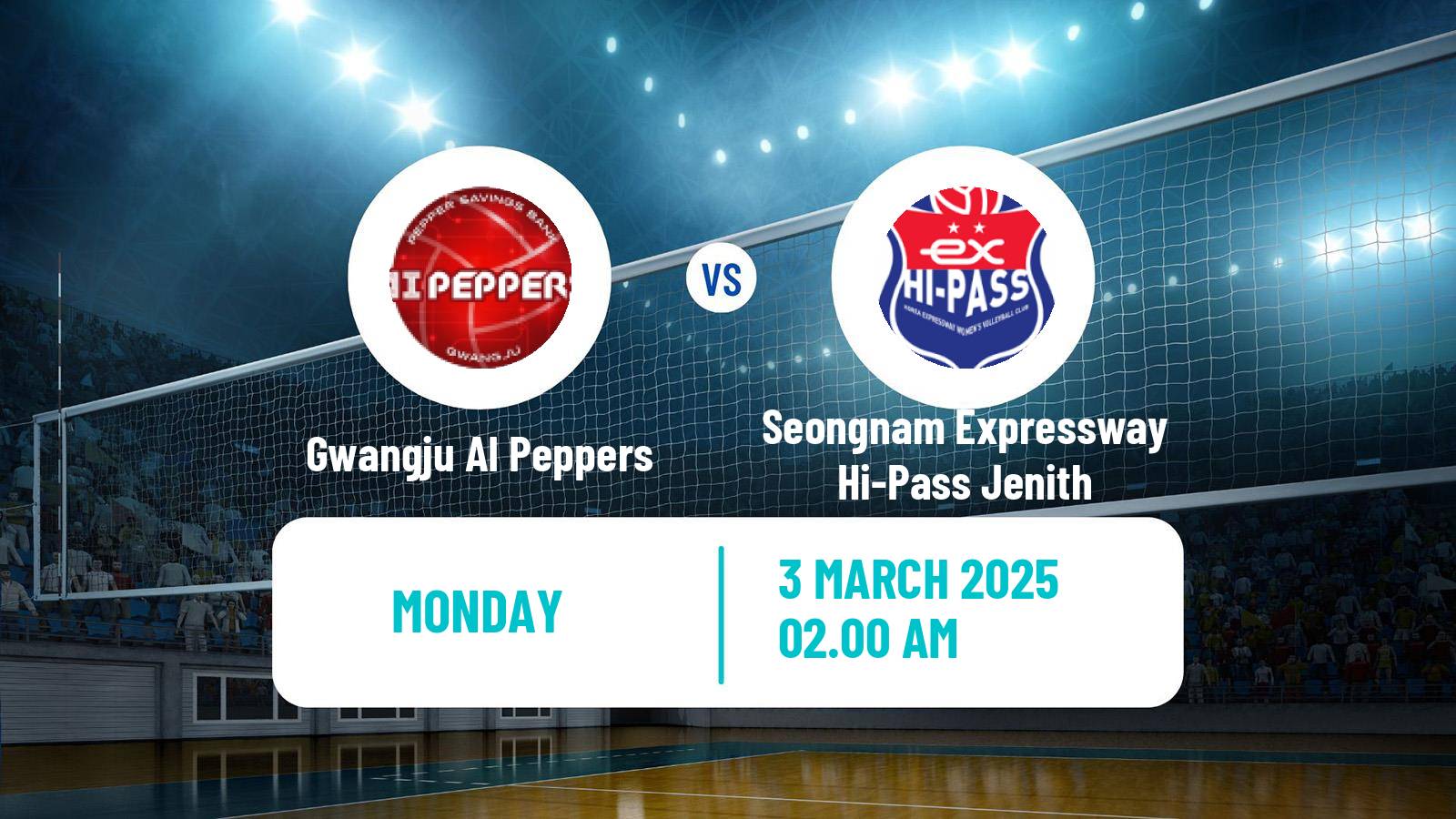 Volleyball South Korean V-League Women Gwangju AI Peppers - Seongnam Expressway Hi-Pass Jenith