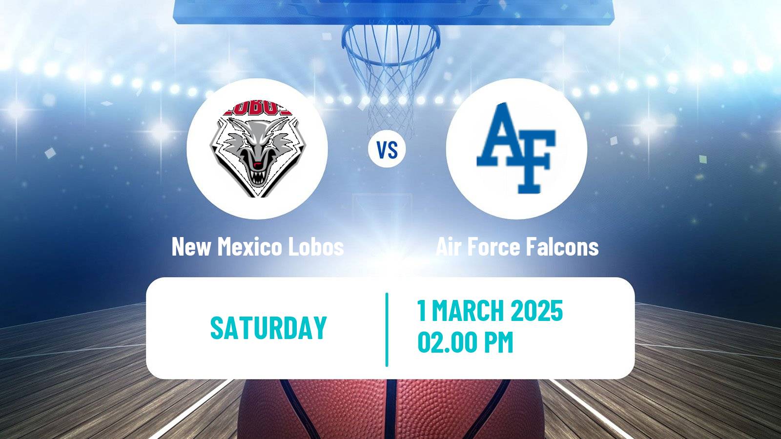 Basketball NCAA College Basketball New Mexico Lobos - Air Force Falcons