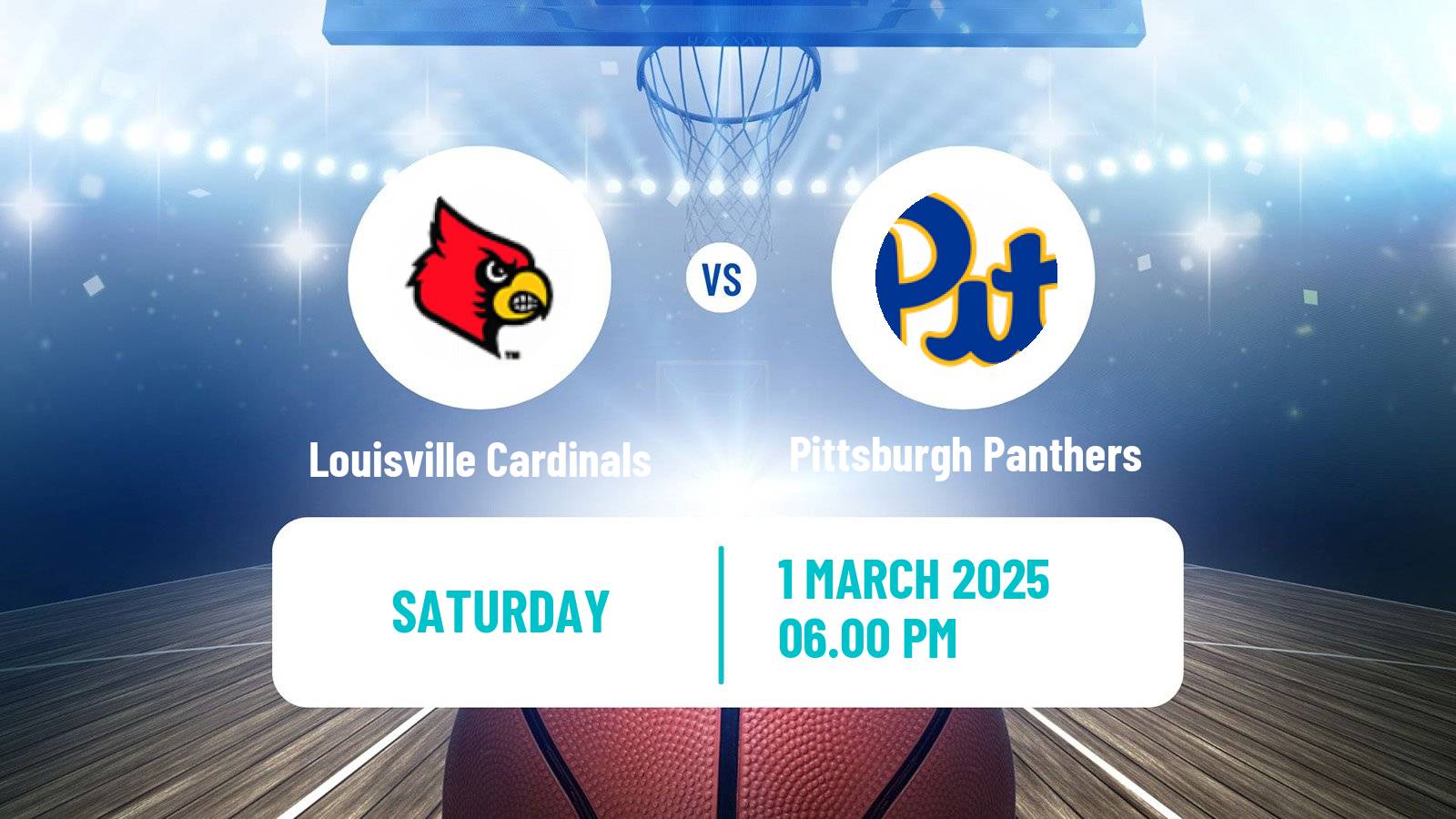 Basketball NCAA College Basketball Louisville Cardinals - Pittsburgh Panthers