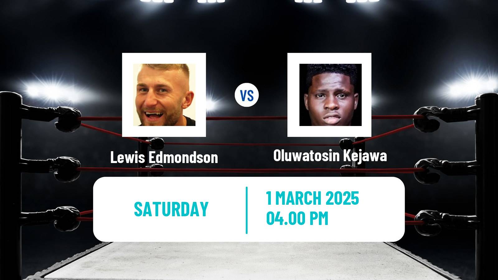 Boxing Light Heavyweight Men Commonwealth Title Lewis Edmondson - Oluwatosin Kejawa