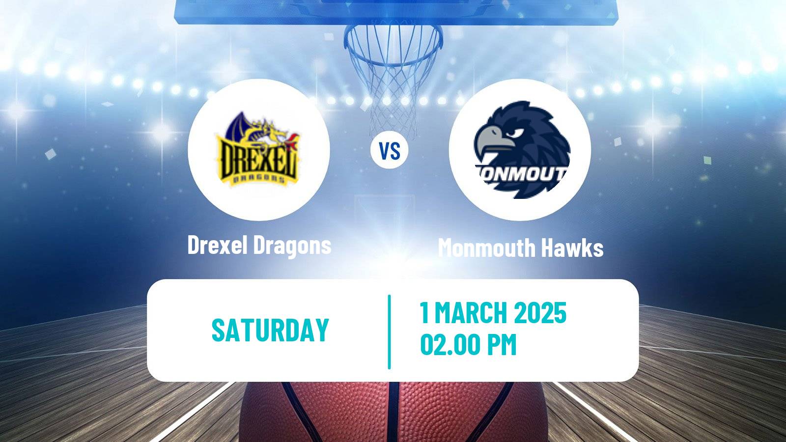 Basketball NCAA College Basketball Drexel Dragons - Monmouth Hawks