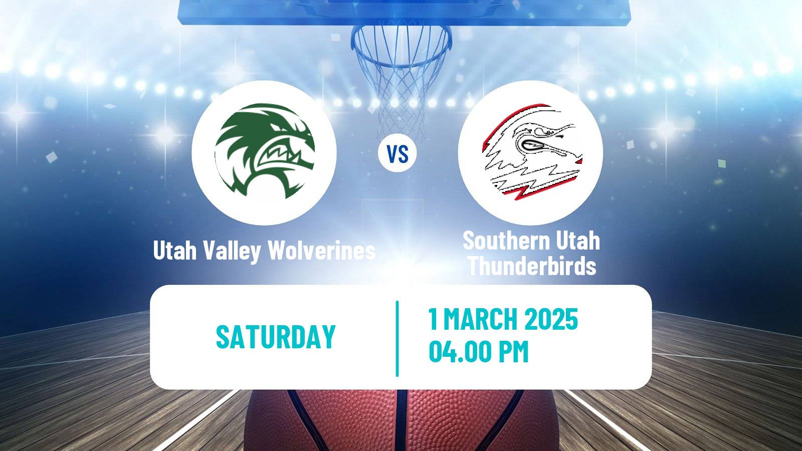 Basketball NCAA College Basketball Utah Valley Wolverines - Southern Utah Thunderbirds