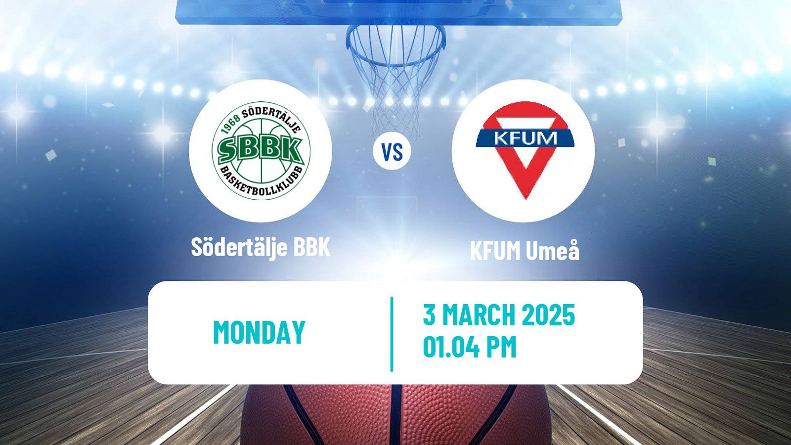 Basketball Swedish Basketligan Södertälje BBK - KFUM Umeå