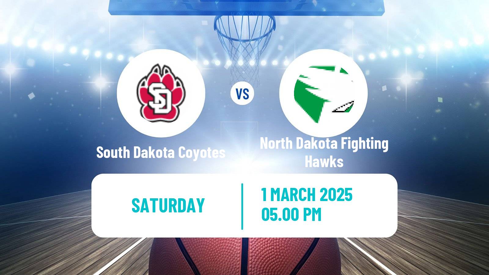 Basketball NCAA College Basketball South Dakota Coyotes - North Dakota Fighting Hawks