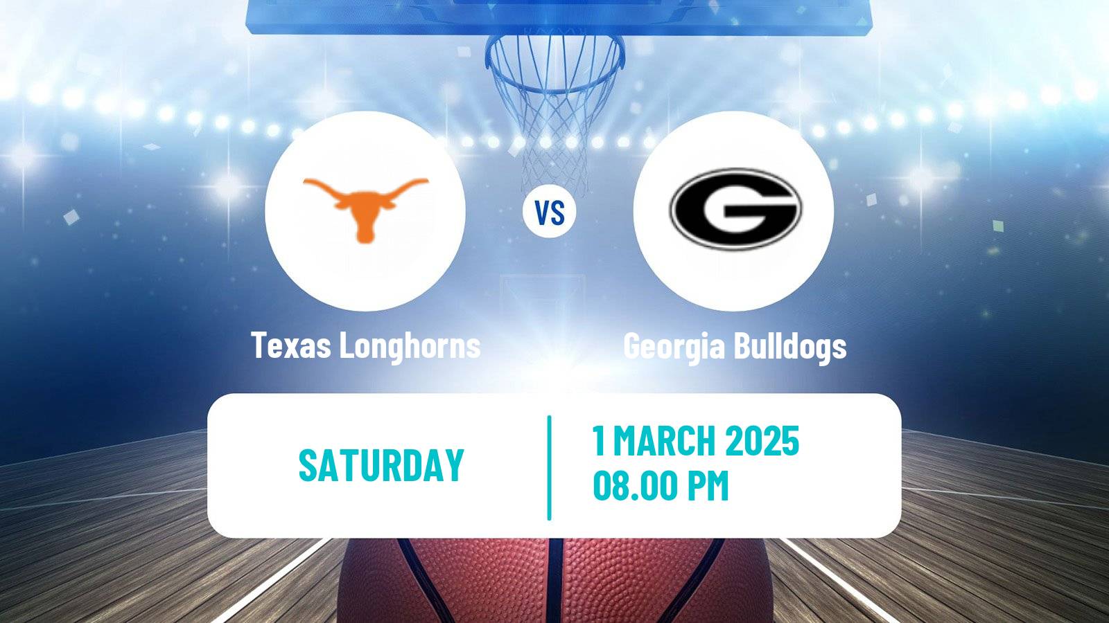 Basketball NCAA College Basketball Texas Longhorns - Georgia Bulldogs