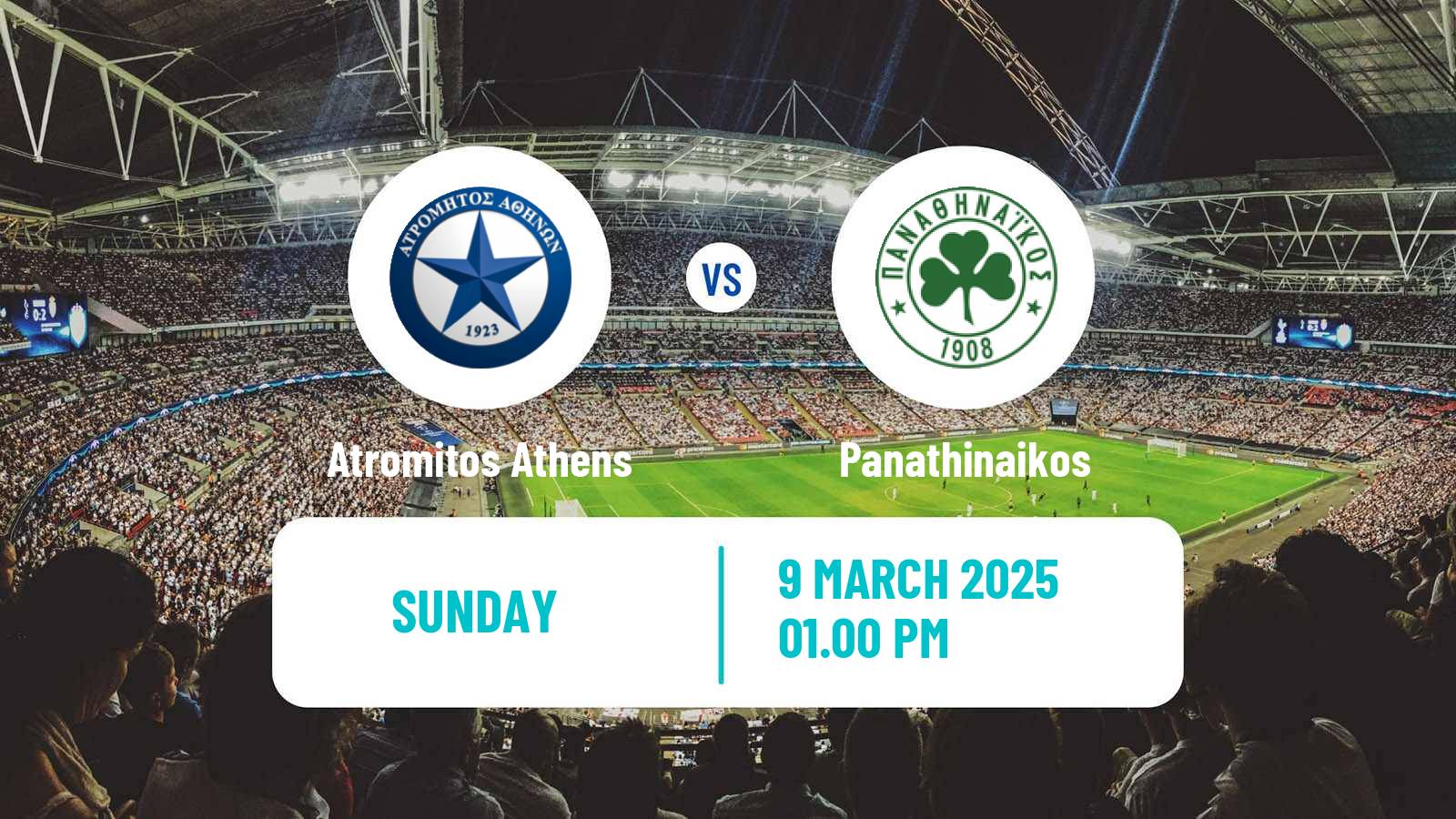 Soccer Greek Super League Atromitos Athens - Panathinaikos