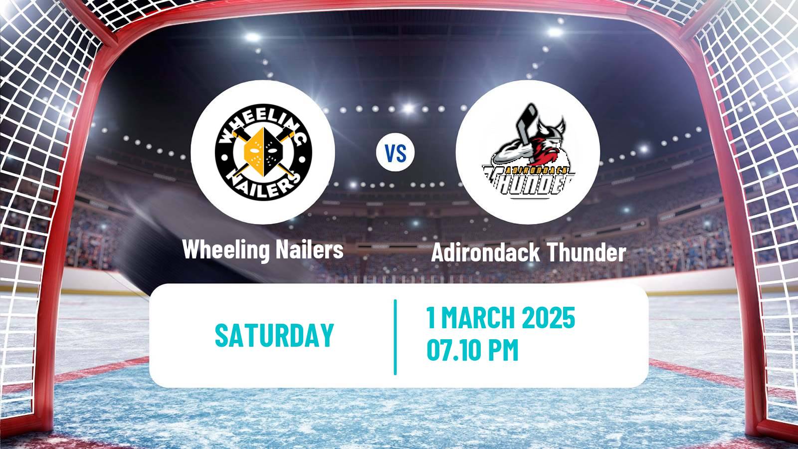 Hockey ECHL Wheeling Nailers - Adirondack Thunder