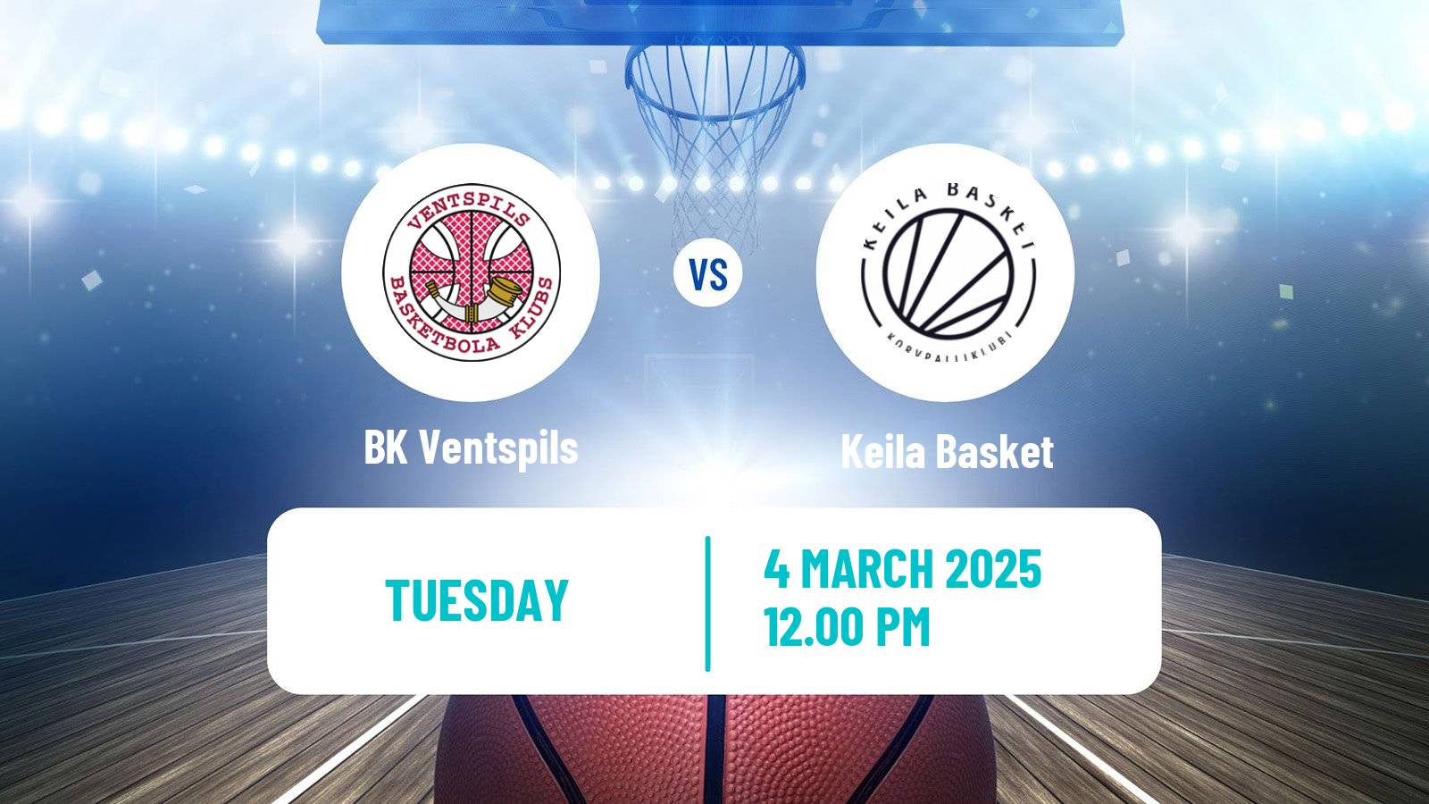 Basketball Estonian–Latvian Basketball League BK Ventspils - Keila Basket