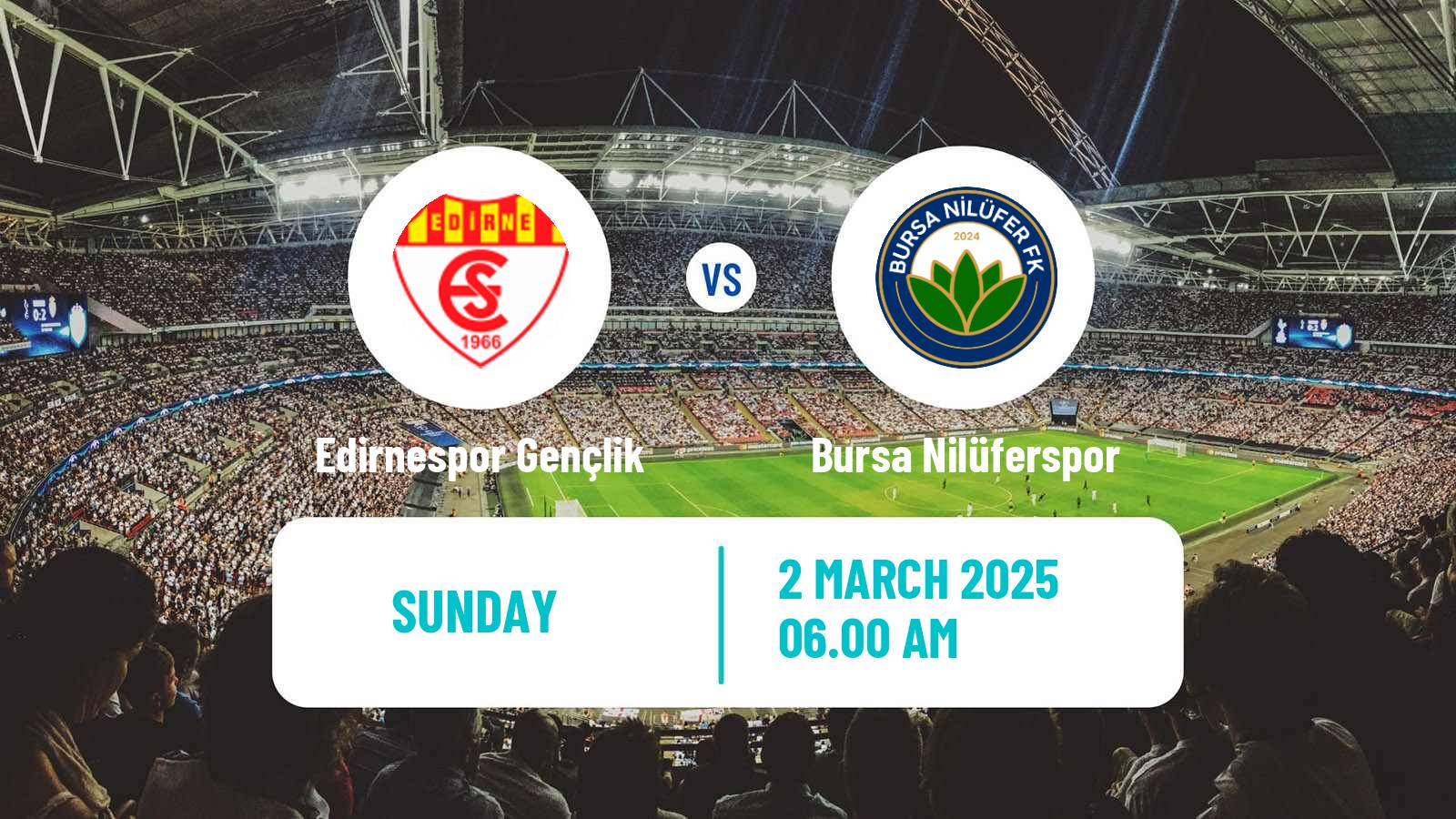 Soccer Turkish 3 Lig Group 4 Edirnespor Gençlik - Bursa Nilüferspor