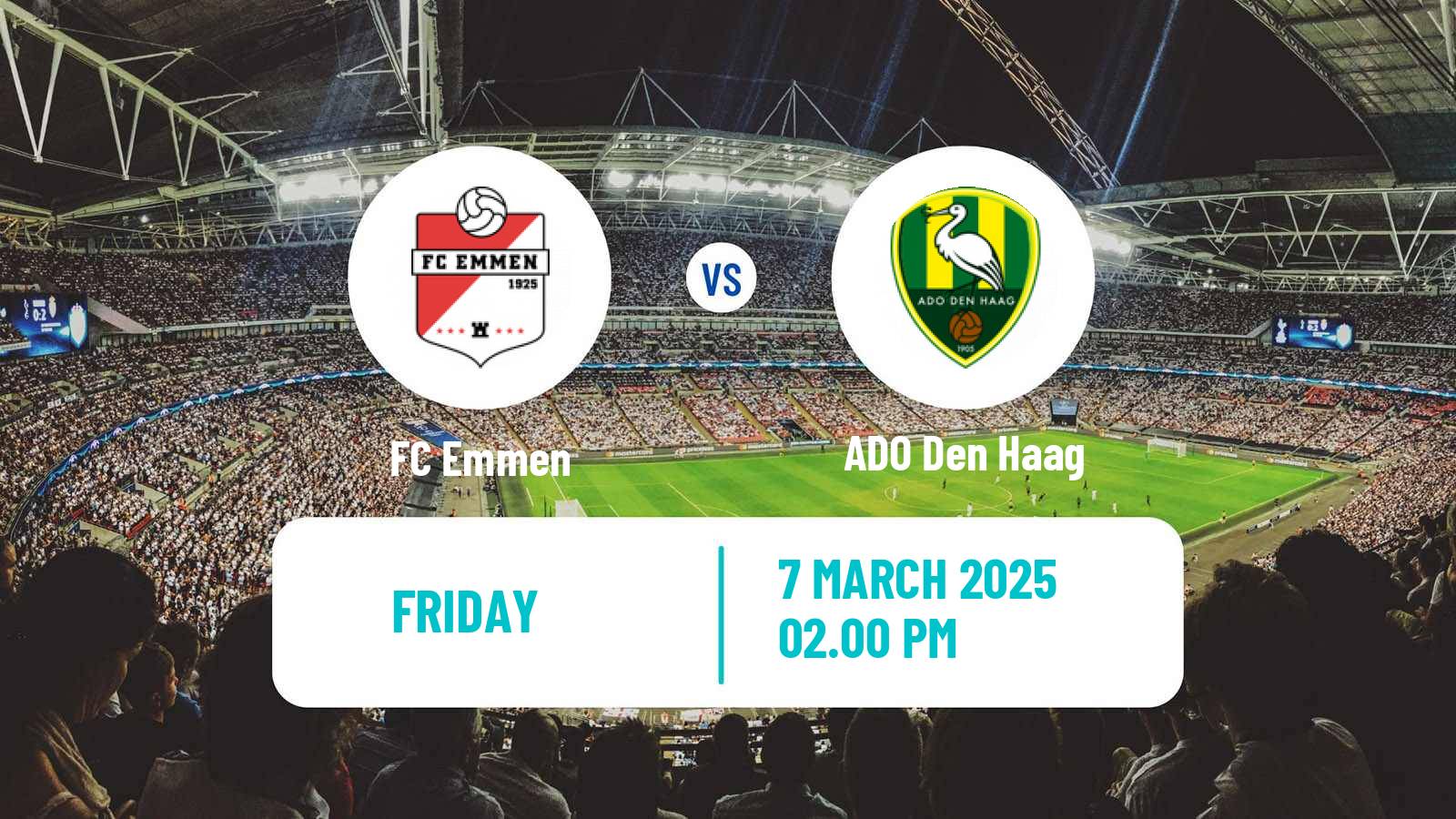 Soccer Dutch Eerste Divisie Emmen - ADO Den Haag