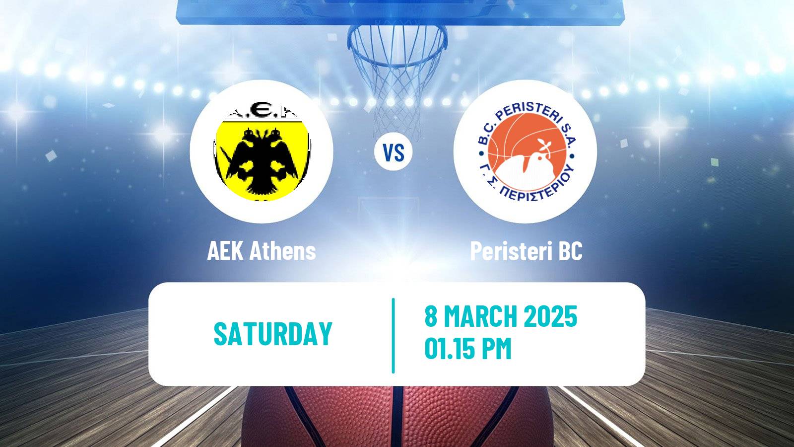 Basketball Greek Basket League A1 AEK Athens - Peristeri BC