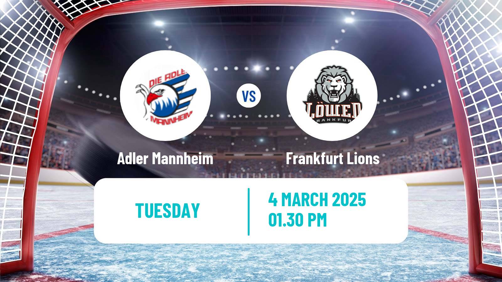 Hockey German Ice Hockey League Adler Mannheim - Frankfurt Lions