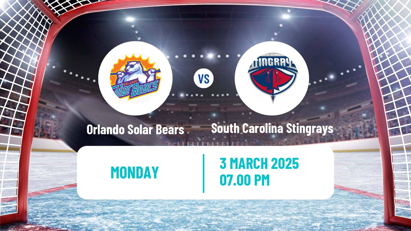 Hockey ECHL Orlando Solar Bears - South Carolina Stingrays