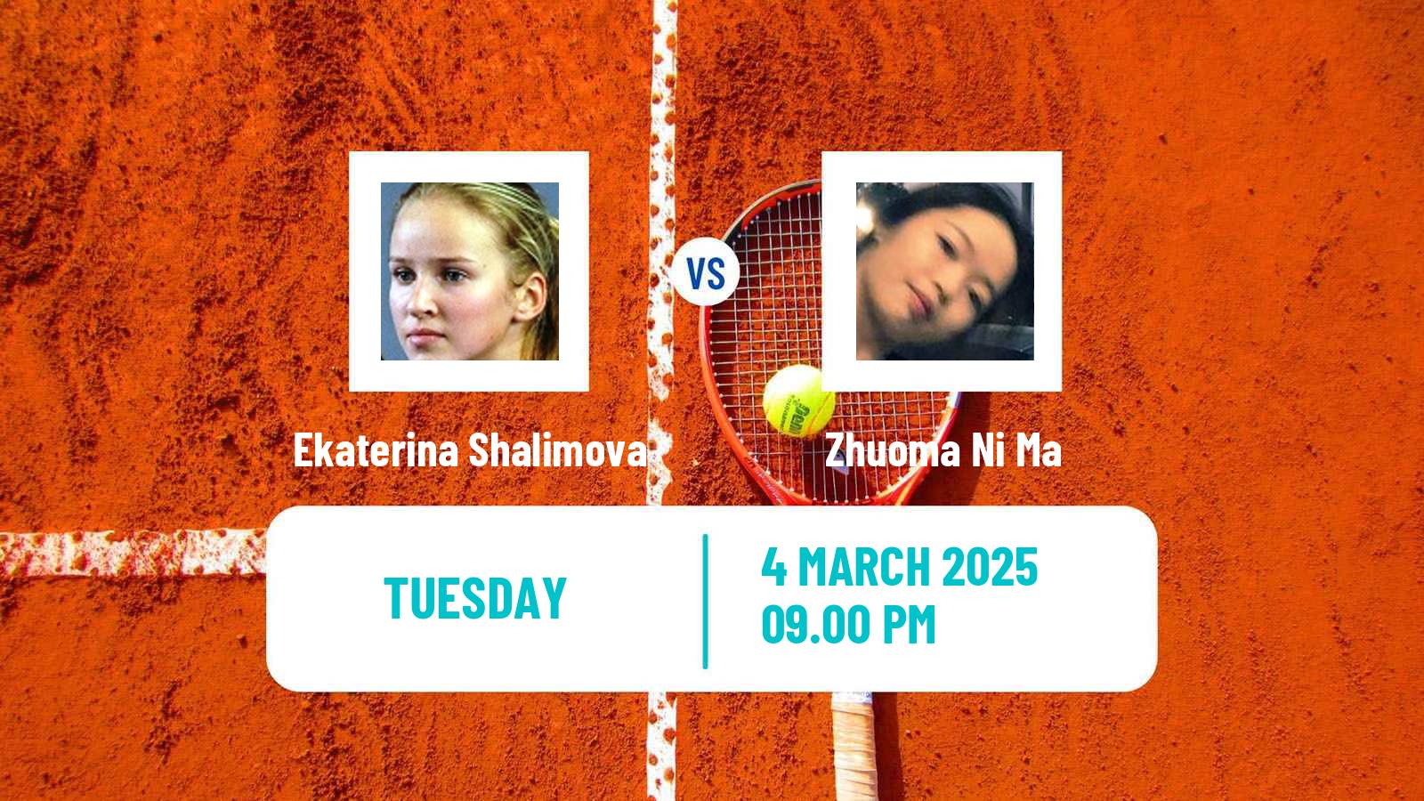 Tennis ITF W15 Maanshan 2 Women Ekaterina Shalimova - Zhuoma Ni Ma