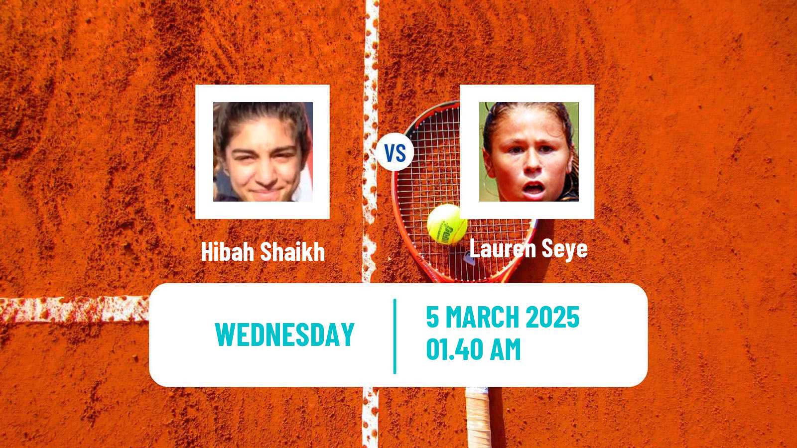 Tennis ITF W15 Antalya 6 Women Hibah Shaikh - Lauren Seye