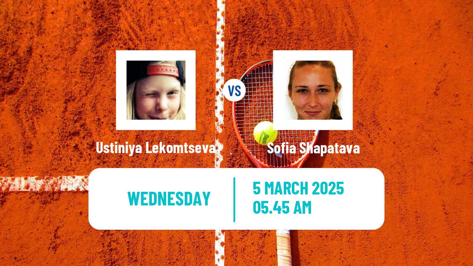 Tennis ITF W15 Sharm Elsheikh 6 Women 2025 Ustiniya Lekomtseva - Sofia Shapatava