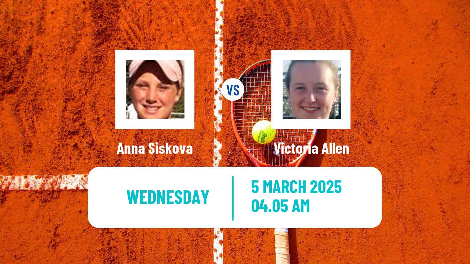 Tennis ITF W15 Sharm Elsheikh 6 Women 2025 Anna Siskova - Victoria Allen