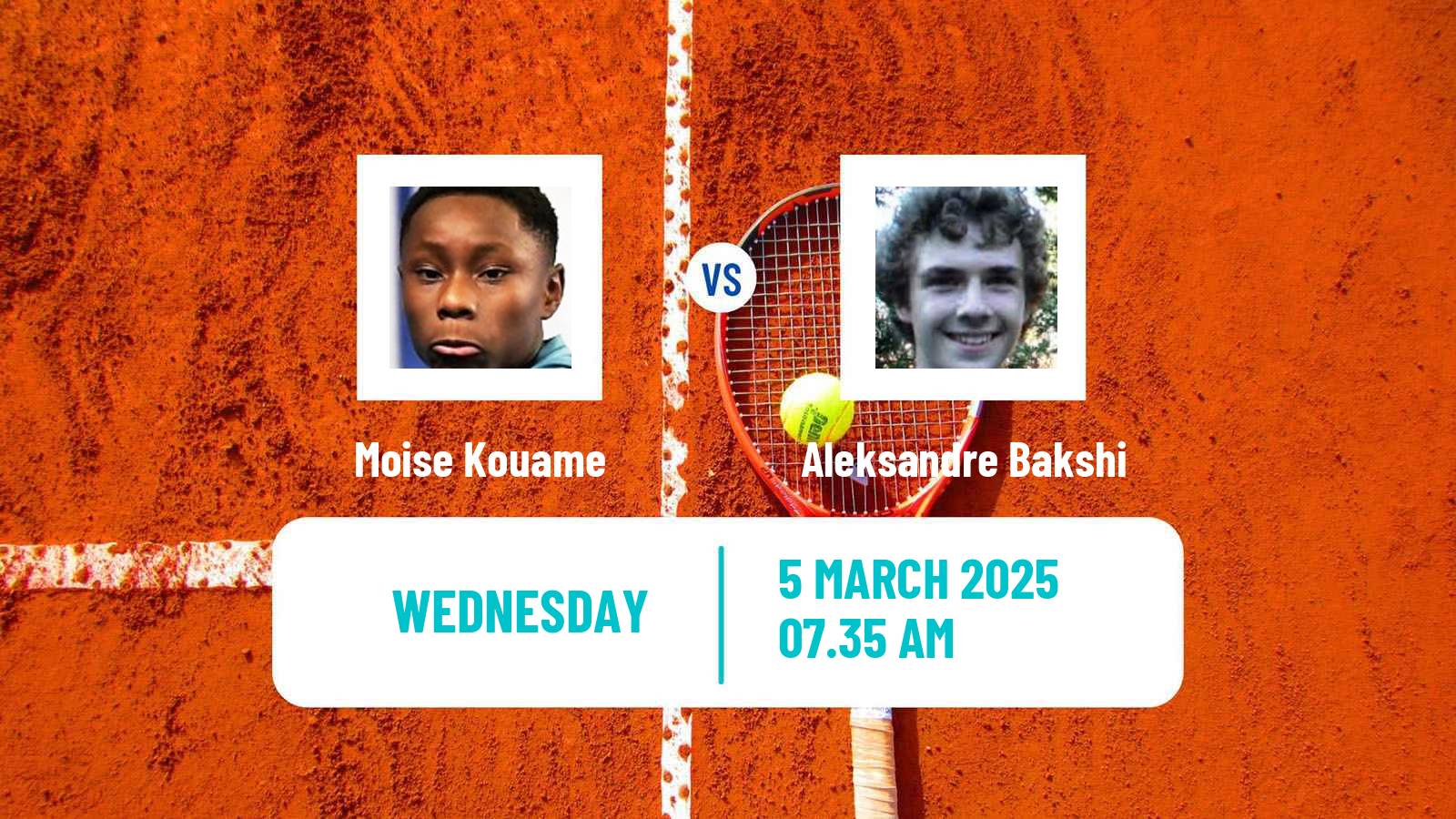 Tennis ITF M15 Sharm Elsheikh 6 Men 2025 Moise Kouame - Aleksandre Bakshi