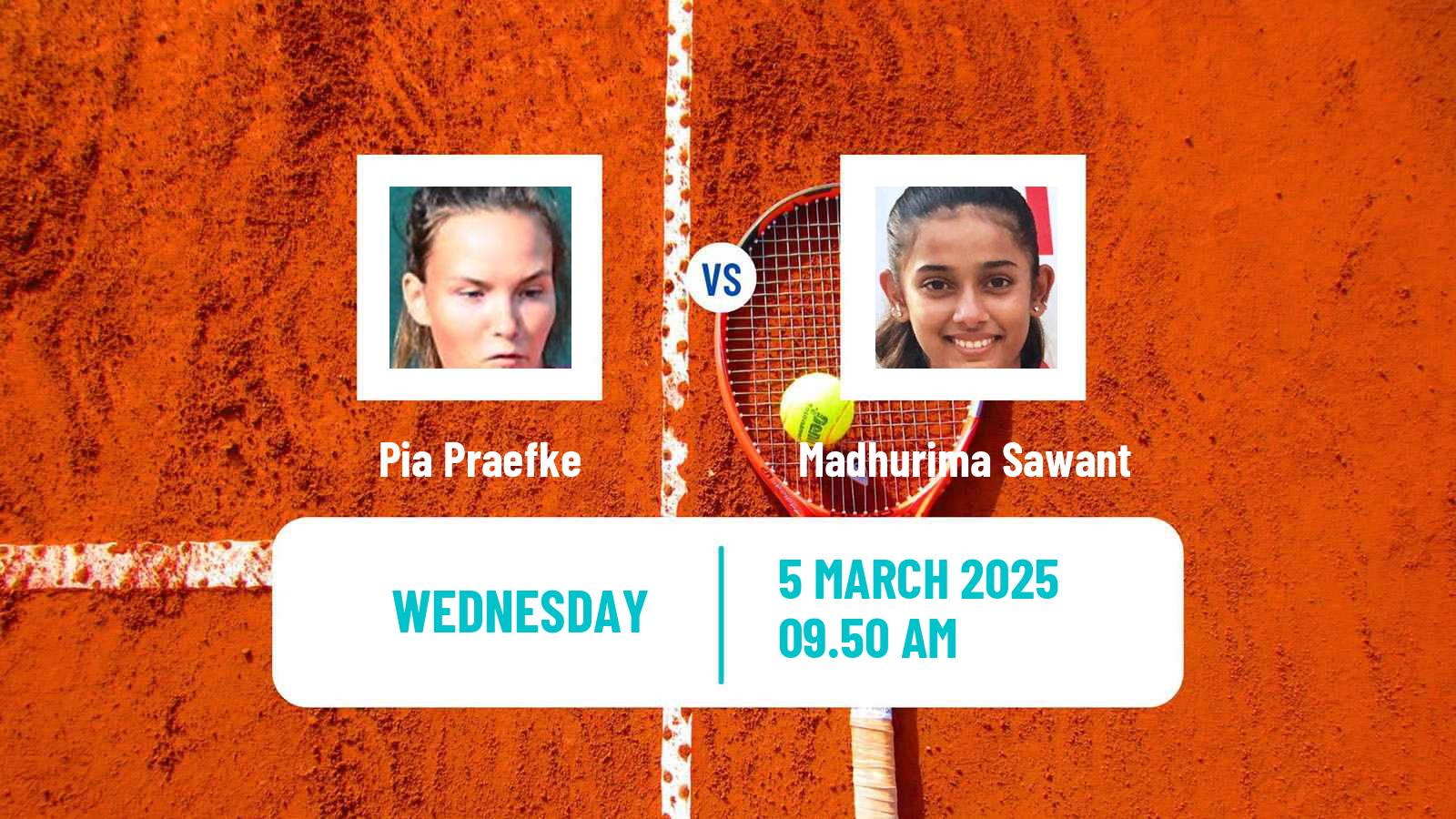 Tennis ITF W15 Sharm Elsheikh 6 Women 2025 Pia Praefke - Madhurima Sawant