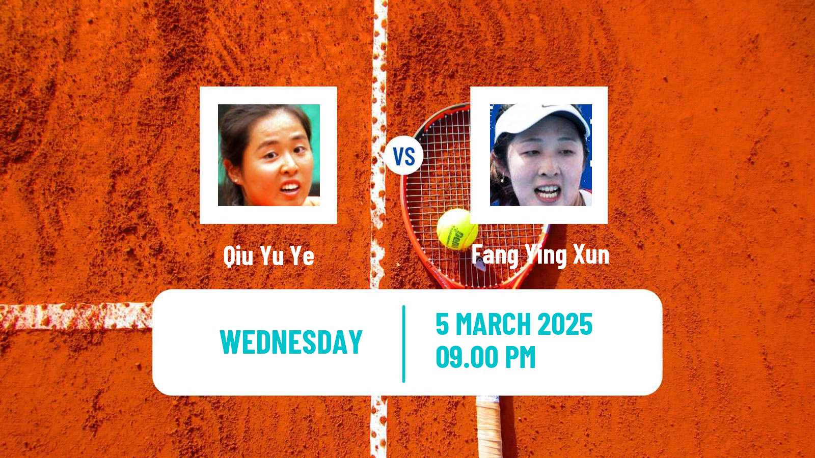 Tennis ITF W15 Maanshan 2 Women Qiu Yu Ye - Fang Ying Xun