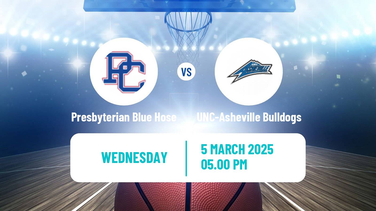 Basketball NCAA College Basketball Women Presbyterian Blue Hose - UNC-Asheville Bulldogs