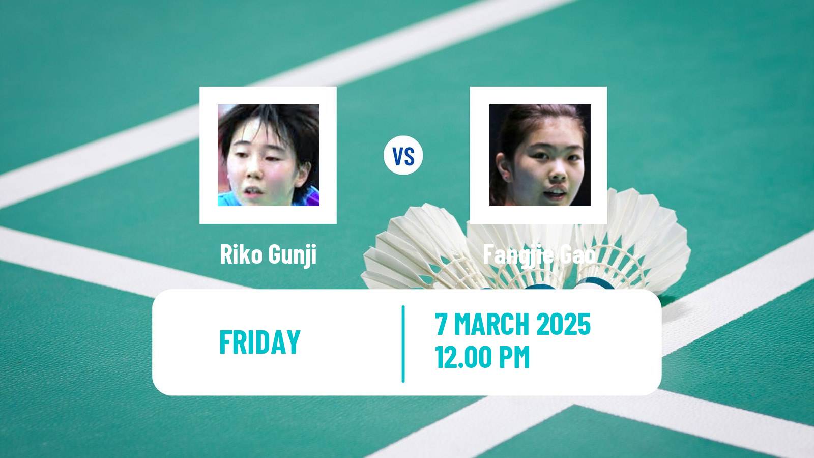 Badminton BWF World Tour Orleans Masters Women Riko Gunji - Fangjie Gao