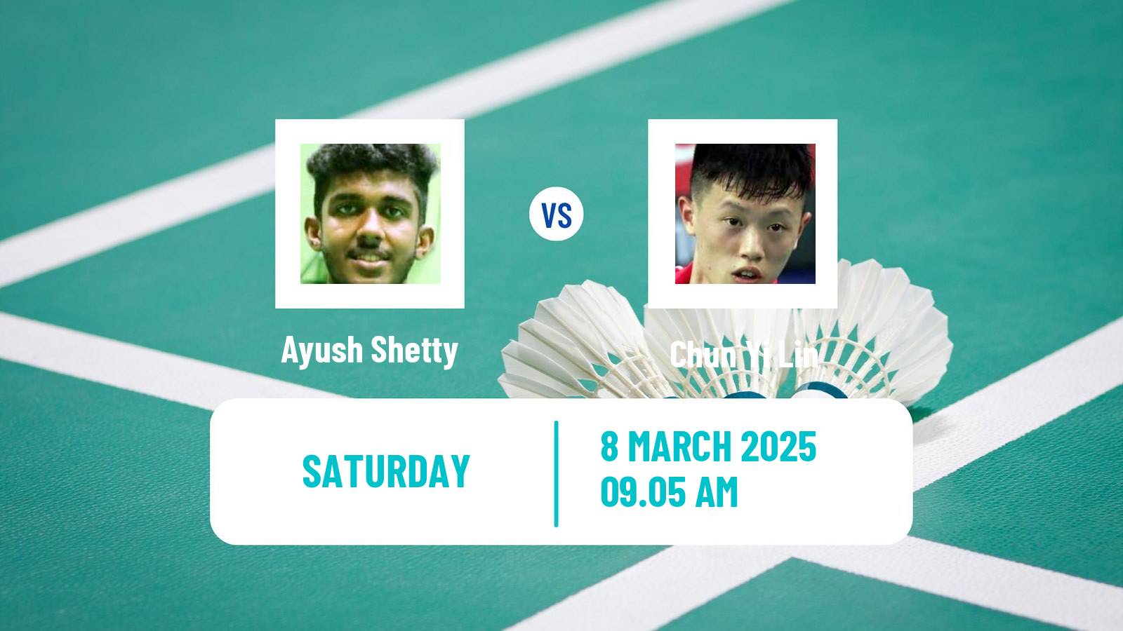 Badminton BWF World Tour Orleans Masters Men Ayush Shetty - Chun Yi Lin