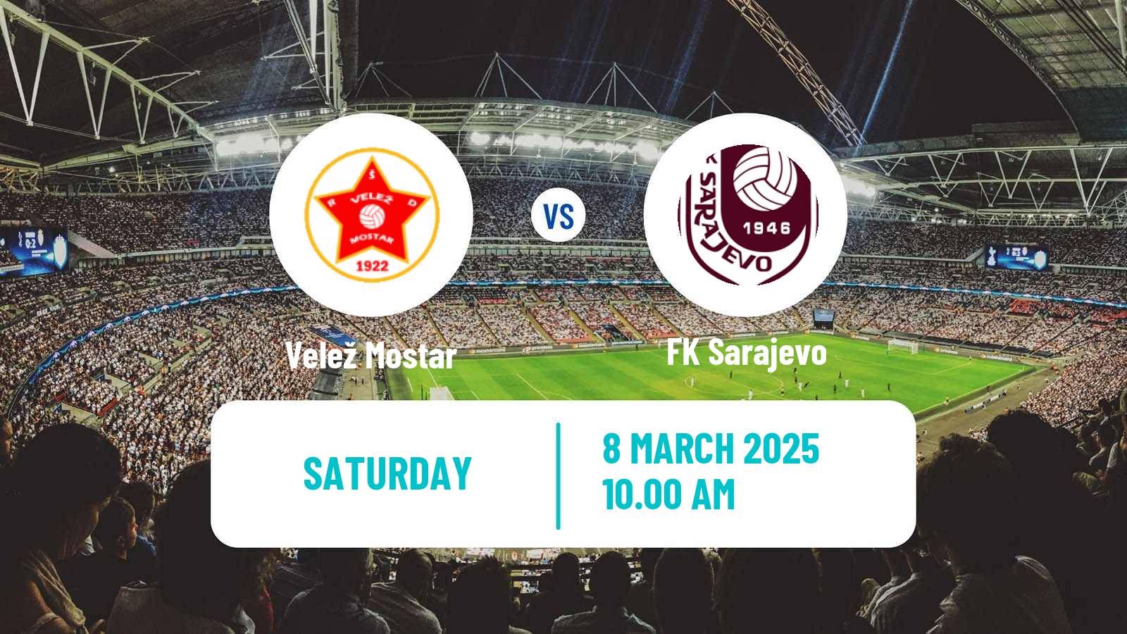 Soccer Bosnian Premier League Velež Mostar - Sarajevo