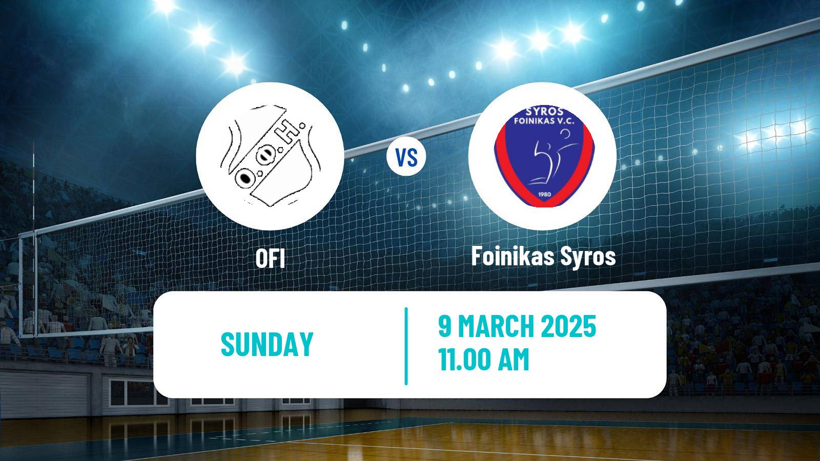 Volleyball Greek A1 Ethniki Volleyball OFI - Foinikas Syros