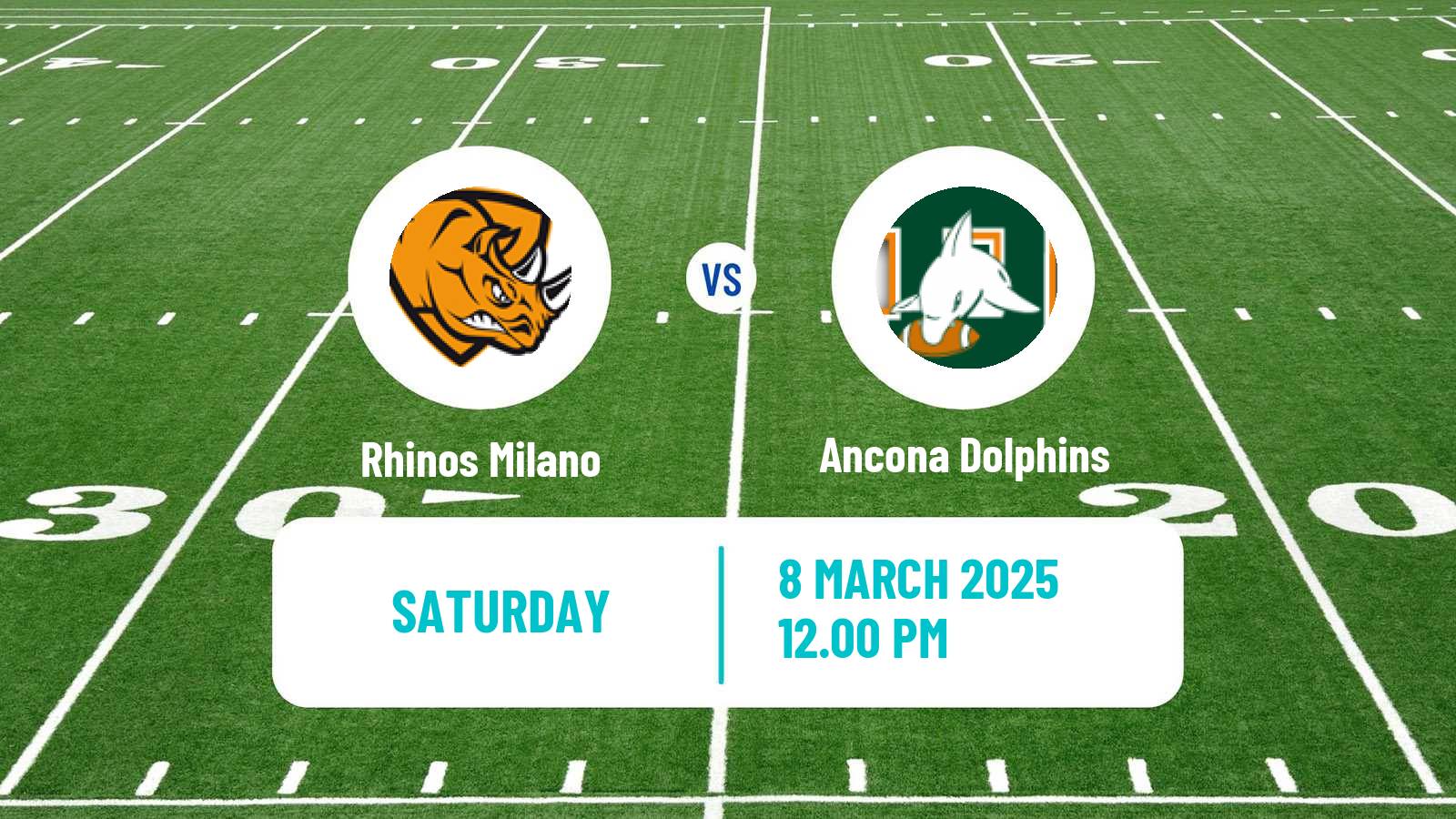 American football Italian IFL Rhinos Milano - Ancona Dolphins