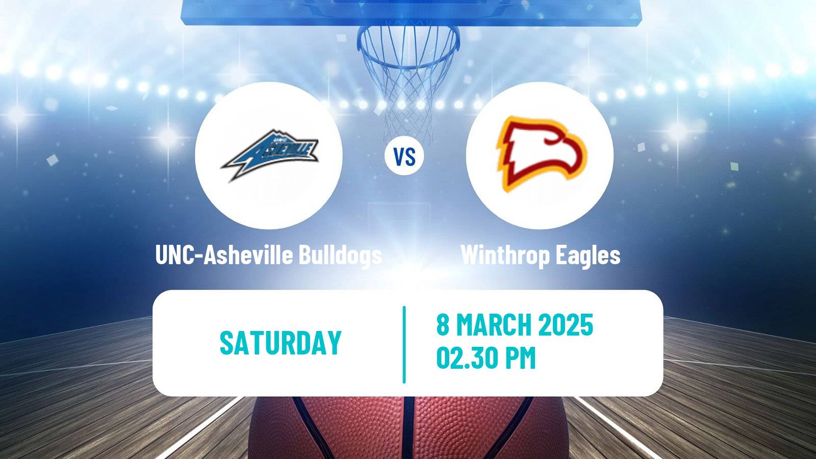 Basketball NCAA College Basketball UNC-Asheville Bulldogs - Winthrop Eagles