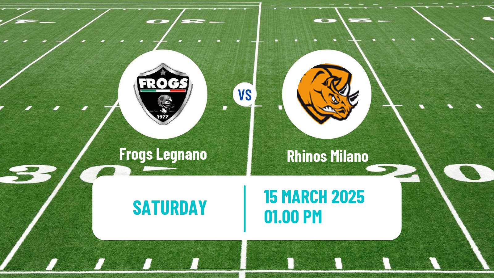 American football Italian IFL Frogs Legnano - Rhinos Milano