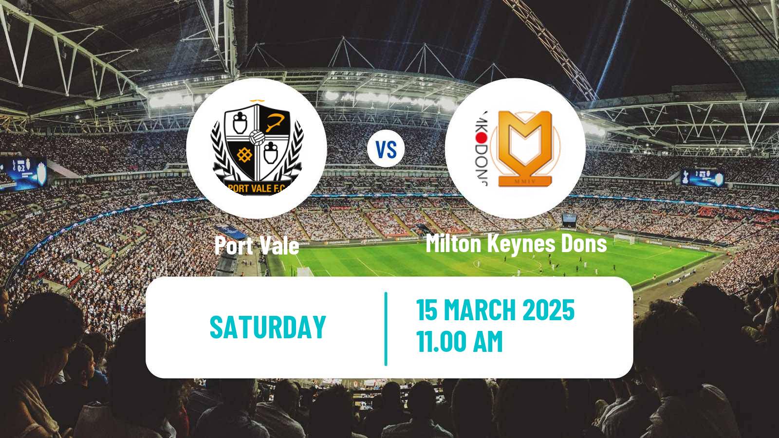 Soccer English League Two Port Vale - Milton Keynes Dons