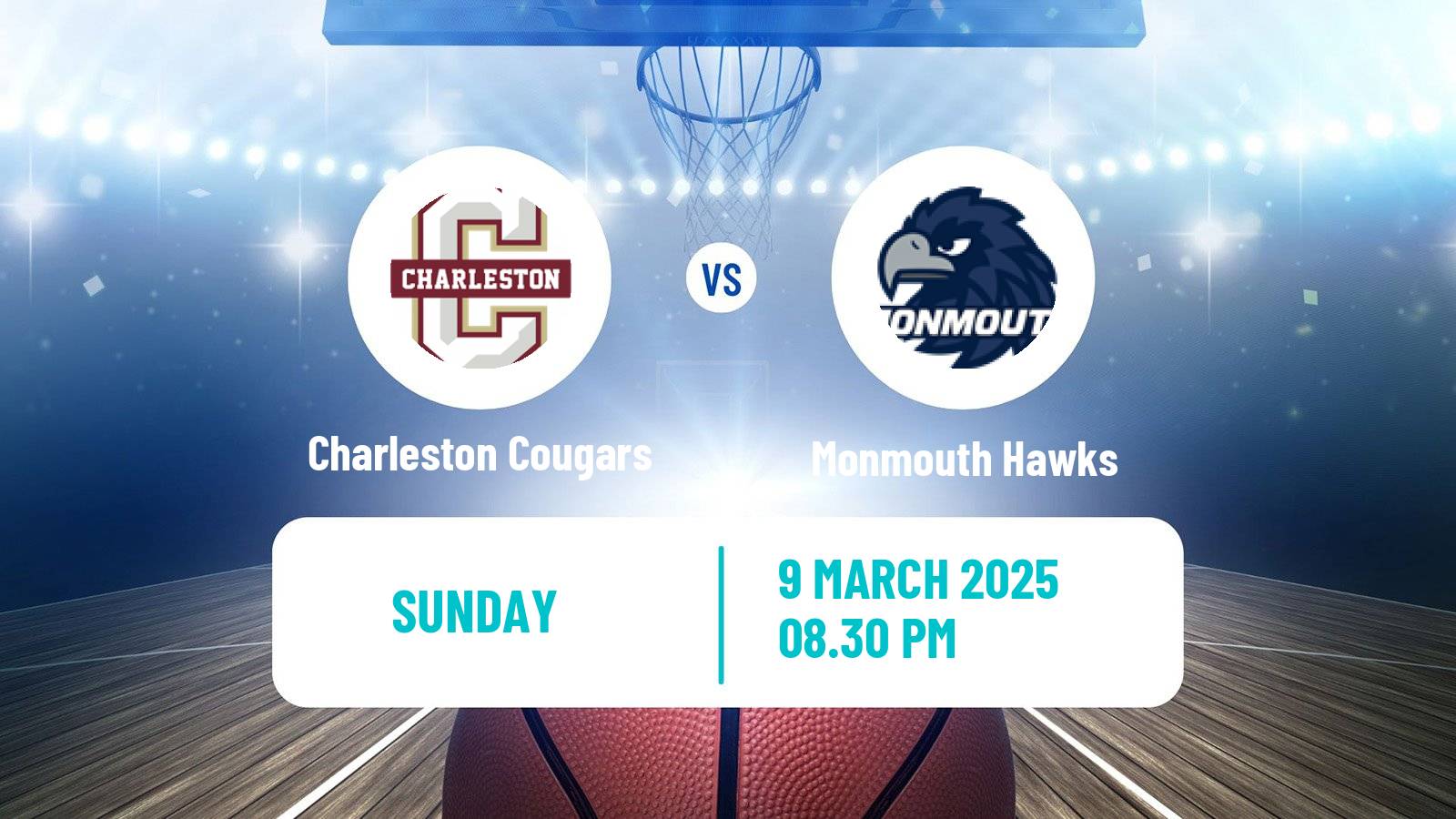 Basketball NCAA College Basketball Charleston Cougars - Monmouth Hawks