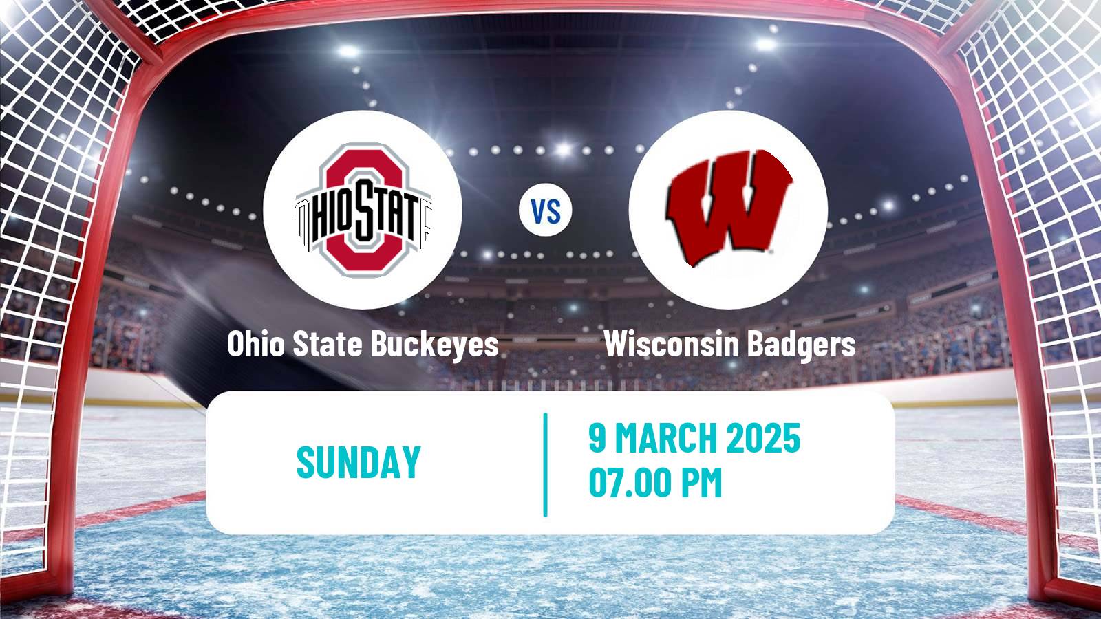 Hockey NCAA Hockey Ohio State Buckeyes - Wisconsin Badgers