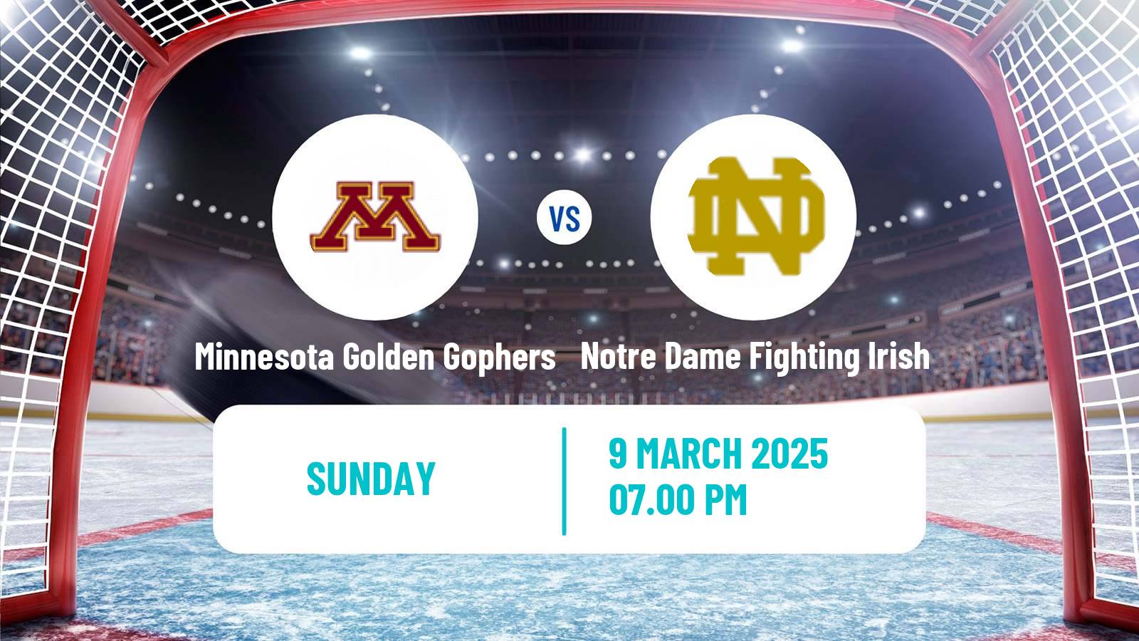 Hockey NCAA Hockey Minnesota Golden Gophers - Notre Dame Fighting Irish