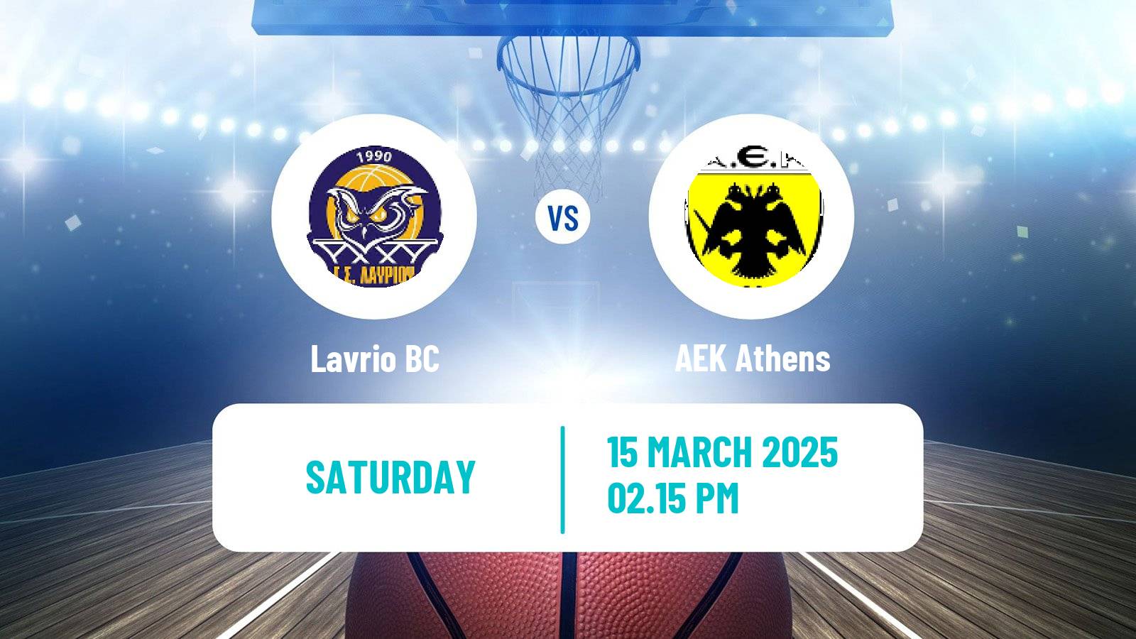 Basketball Greek Basket League A1 Lavrio - AEK Athens