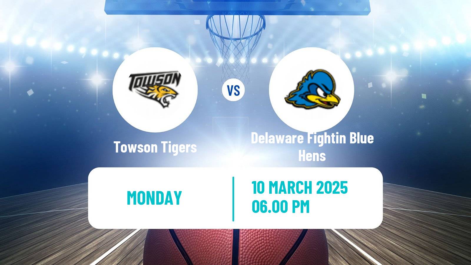 Basketball NCAA College Basketball Towson Tigers - Delaware Fightin Blue Hens