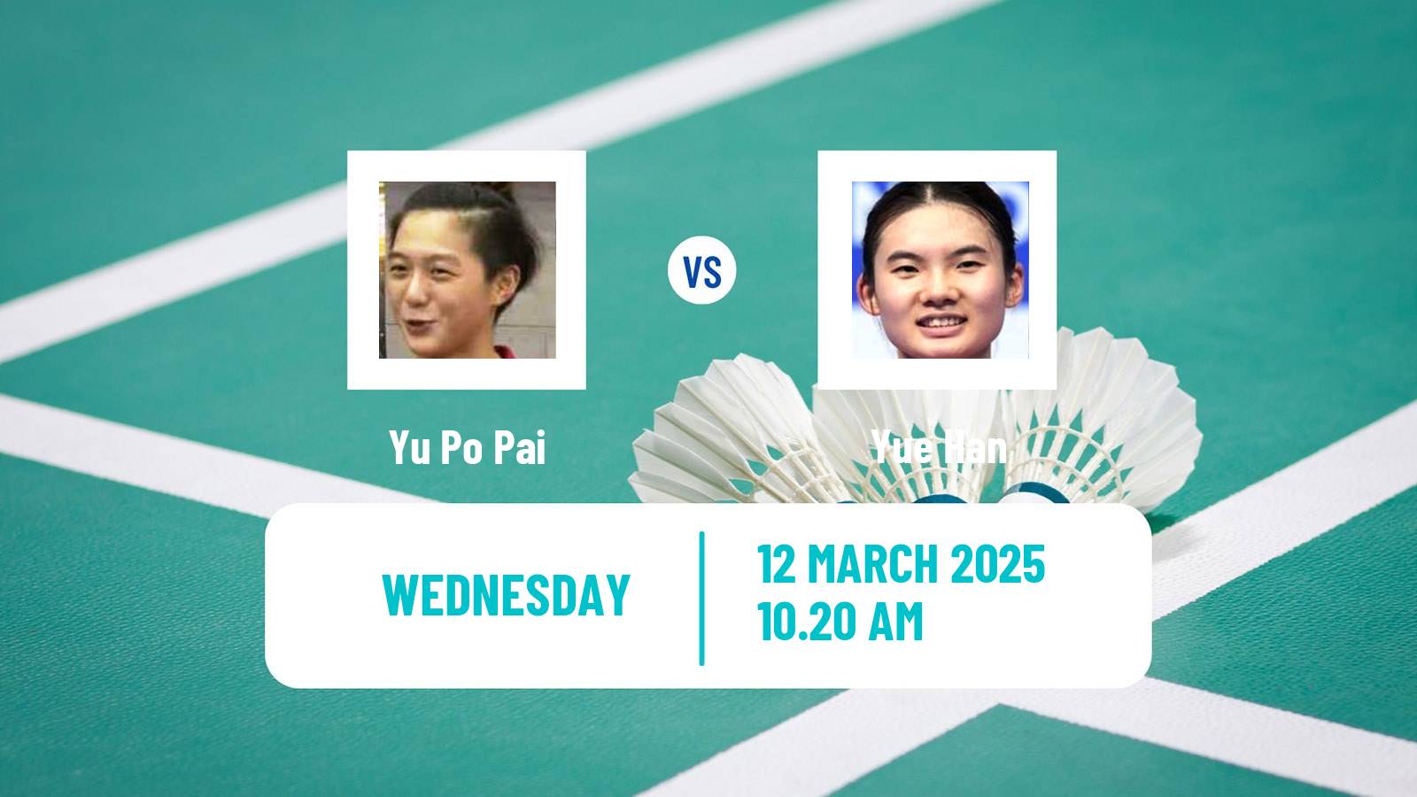 Badminton BWF World Tour All England Open Women Yu Po Pai - Yue Han