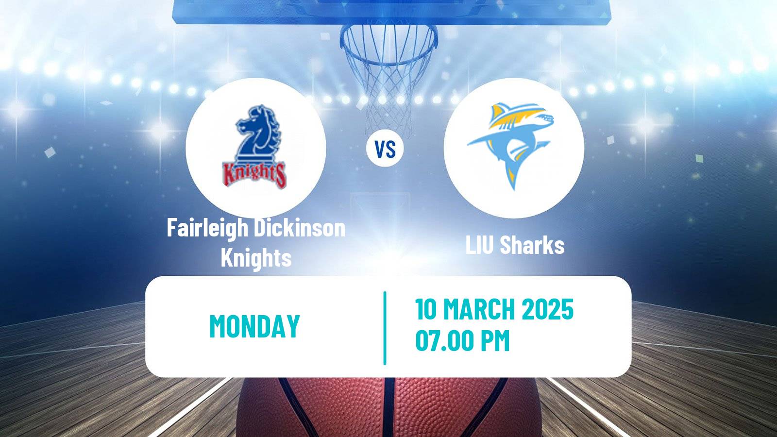Basketball NCAA College Basketball Women Fairleigh Dickinson Knights - LIU Sharks